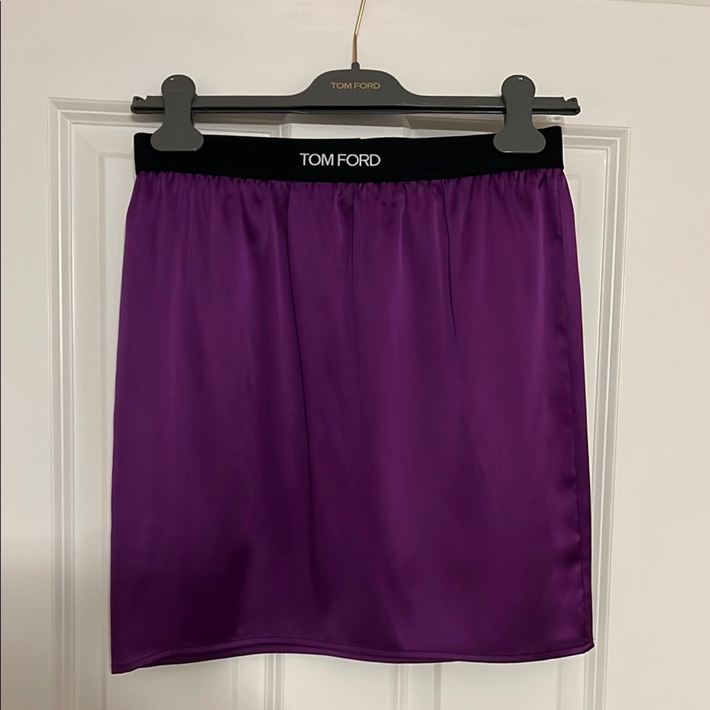 Tom Ford Silk Stretch Mini Skirt XS Vibrant Purple